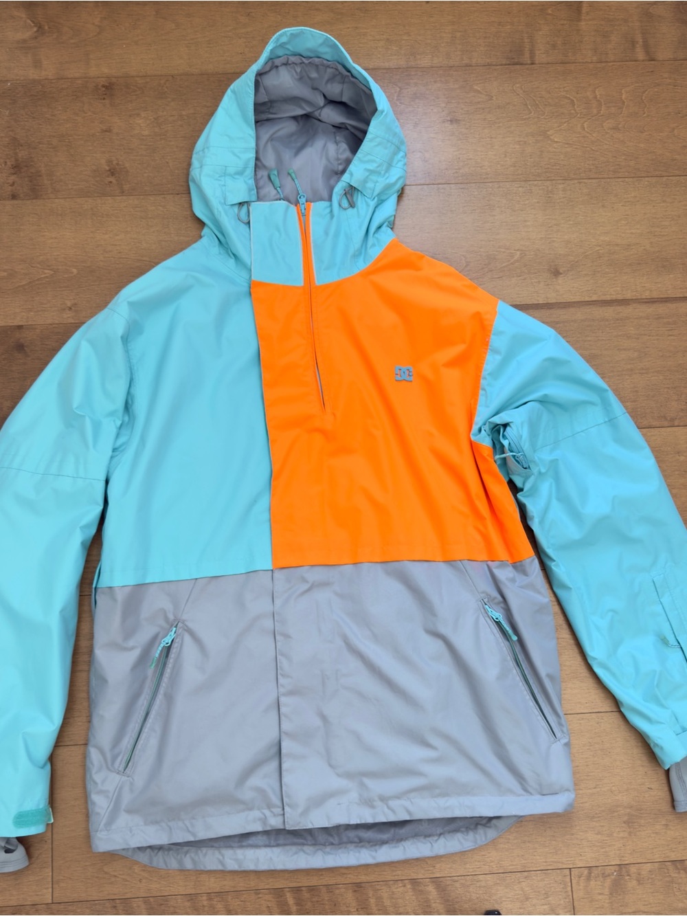 DC Shoes EXOTEX 8000 Mens L Snowboard Jacket Teal / Orange / Gray
